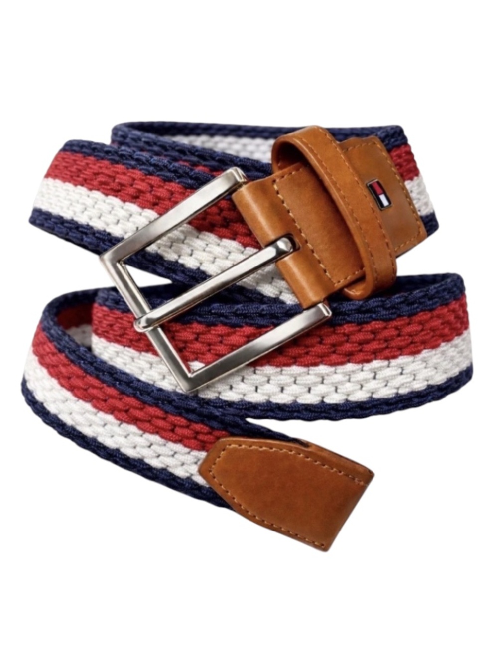 Tommy Hilfiger Leather Stretch Canvas 2-Tone Belt